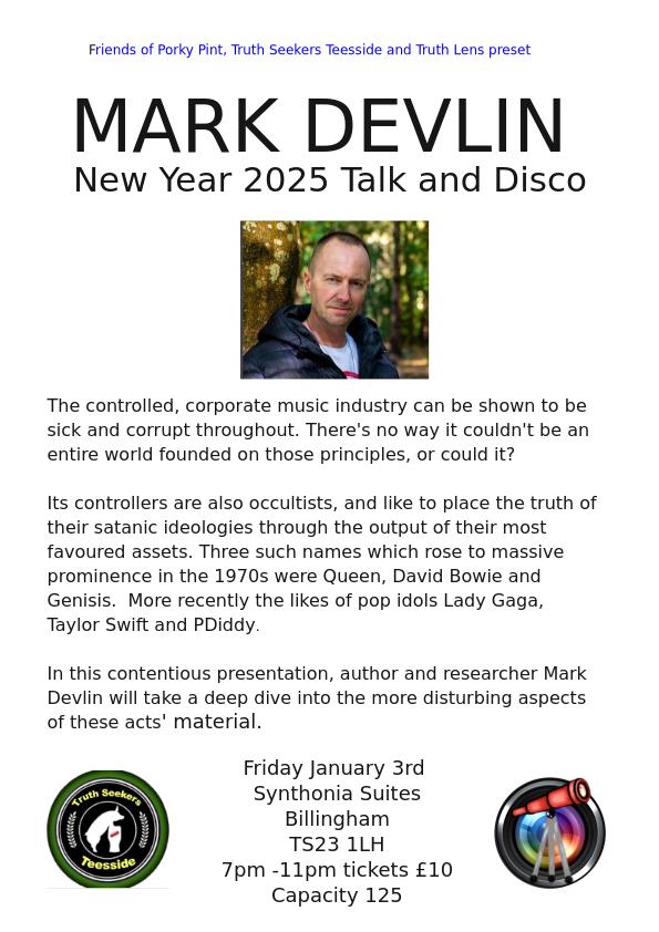 New Year Mark Devlin Talk 3rd  Jan