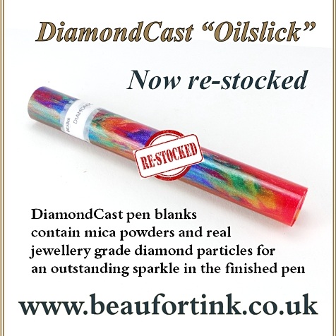 DiamondCast pen blanks now fully re-stocked