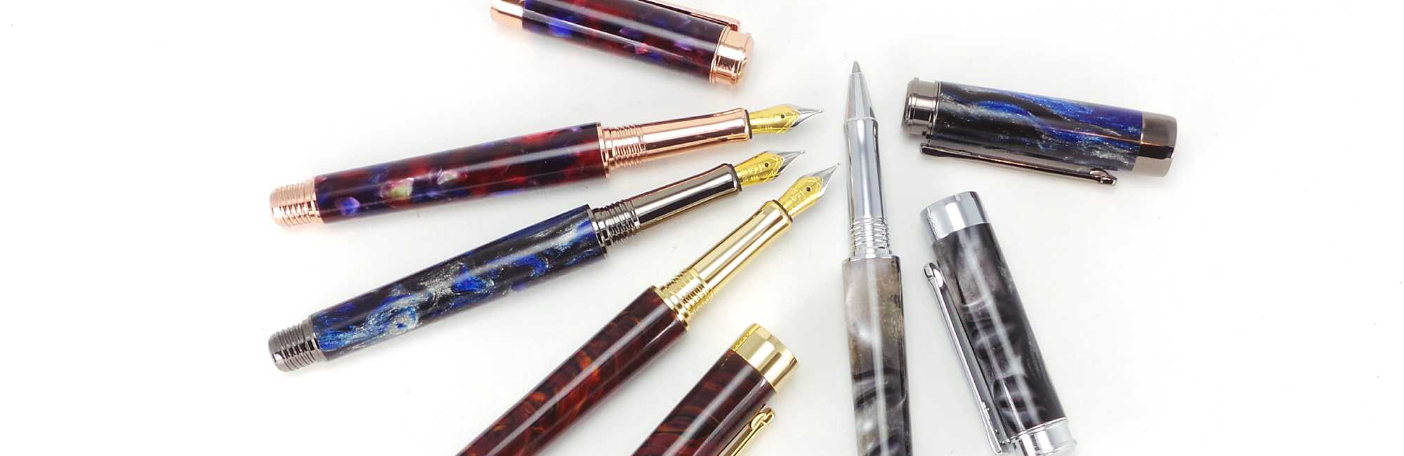Leveche fountain pen kits and rollerball pen kits