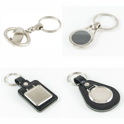 Keyrings and Keyfobs with Clear Domes.