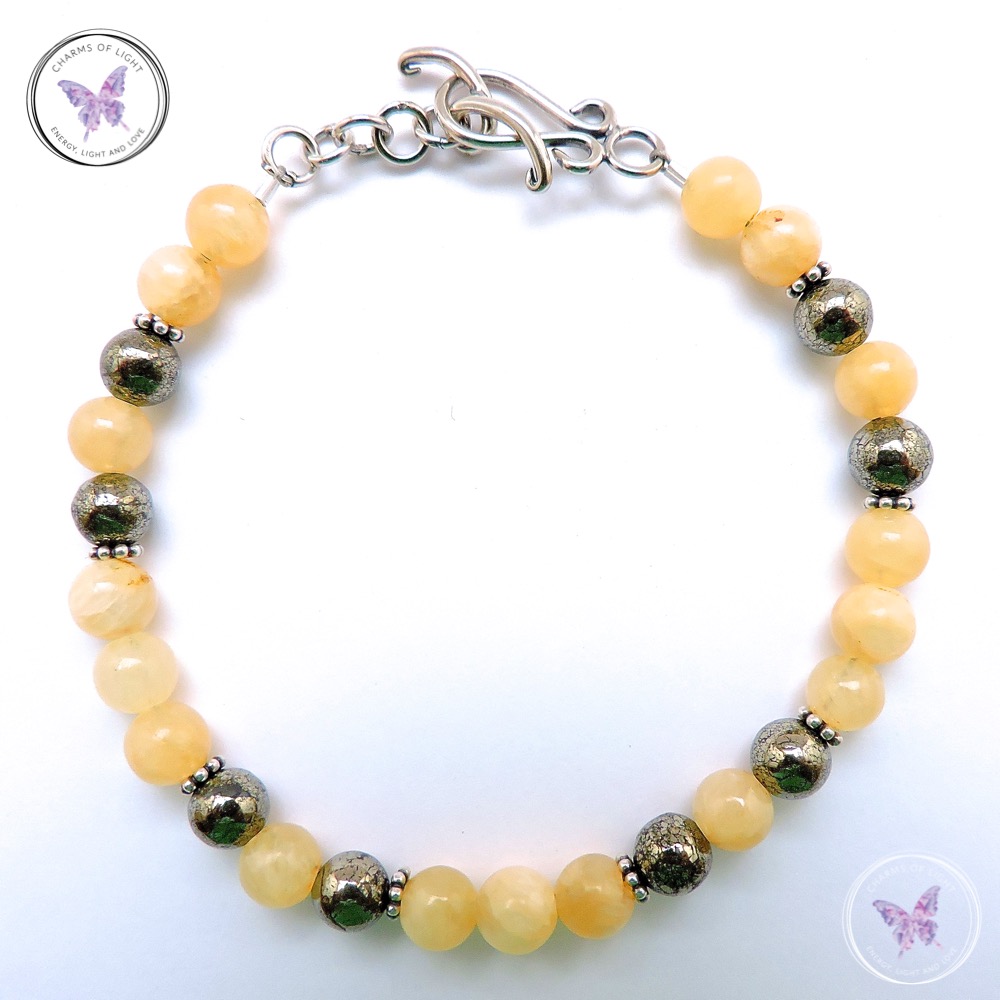 Yellow Calcite & Pyrite Bracelet