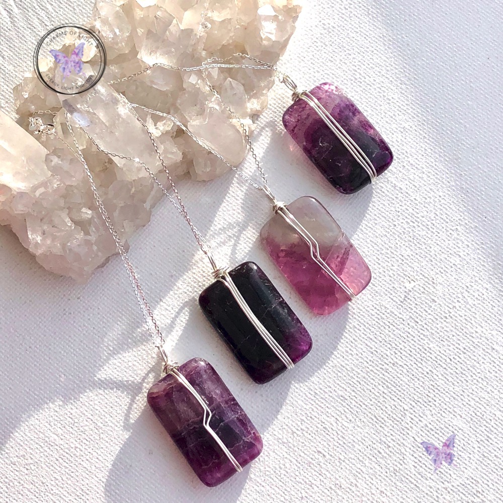 Purple Fluorite Pendants