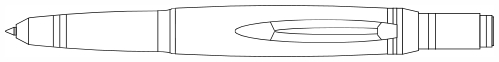 Beaufort Zephyr ballpoint pen kit - line drawing of assembled pen