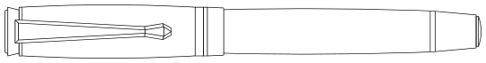 Beaufort Cyclone fountain pen kit - line drawing of assembled pen